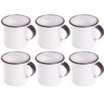 Jogo 6 Canecas Xícaras De 70ml Chá Café Esmaltadas Cozinha Branca - 1
