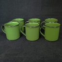 Ver imagem 2 de Jogo 6 Canecas Xícaras De 70ml Chá Café Esmaltadas Cozinha Verde Botânico