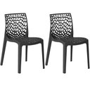 Ver imagem 1 de Kit 2 Cadeiras de Jantar Gruvyer Design em Polipropileno - Preto