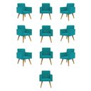 Ver imagem 1 de Kit 10 Cadeiras Poltronas Decorativa - Escritório - Recepção Cor:azul-turquesa