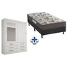 Cama Box Solteiro + Colchão D33 Ortobom + Guarda Roupa Sonare Branco - 1