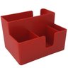 Kit Porta Sachês Guardanapos Açúcar Porta Cápsulas Nespresso Cromado com Vermelho - 6
