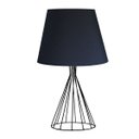 Ver imagem 1 de Abajur para Sala e Quarto Base Aramado Cone Preto Cúpula Preta