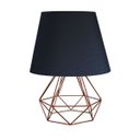 Ver imagem 1 de Abajur Sala Ou Quarto Base Aramado e Cúpula de Algodão - Cobre e Preto