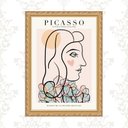 Ver imagem 1 de Quadro Moldura Dourada Picasso - Flores 24x18cm:com Acetato