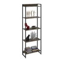 Ver imagem 3 de Kit 2 Estantes Multiuso Industrial 5 Prateleiras Areta 186x60cm C01 Carvalho Dark - Lyam Decor