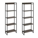 Ver imagem 1 de Kit 2 Estantes Multiuso Industrial 5 Prateleiras Areta 186x60cm C01 Carvalho Dark - Lyam Decor