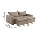 Ver imagem 5 de Sofá Cama 4 Lugares Retrátil Reclinável M-184 Veludo Martins Bege
