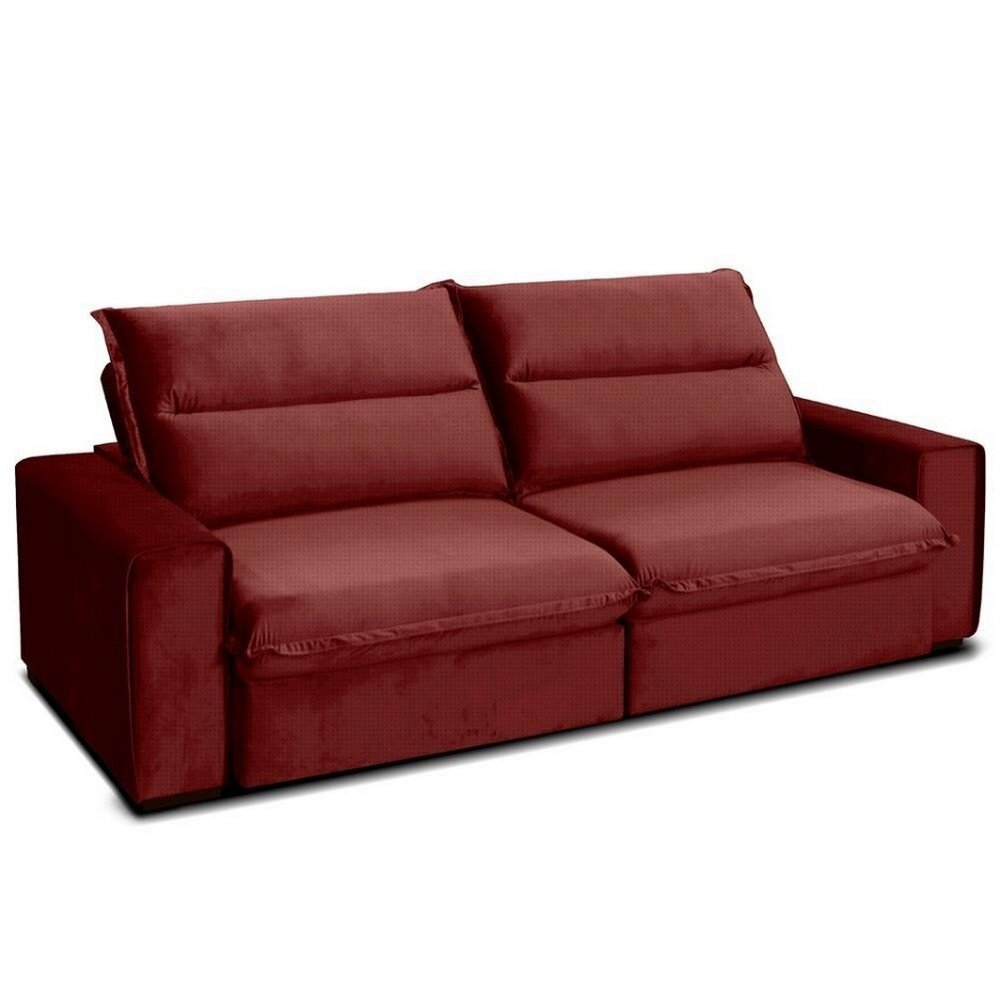 Sofá 3 Lugares Gralha Azul Angeles Retrátil e Reclinável em Veludo