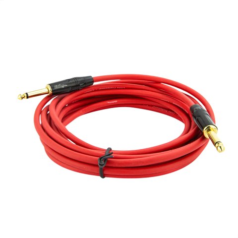 Cabo P10 para P10 Mono Profissional - Vermelho    2 Metros