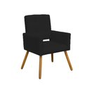 Ver imagem 1 de Poltrona Decorativa Sofá Camila Quarto Sala Estar Salão Beleza Suede Preto - LM DECOR