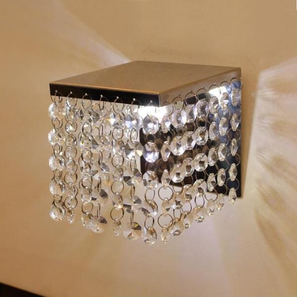 Arandela Luminária de Parede Cubo Cristal para Salas e Quartos para 1 Lâmpada G9 - CUBOCRISTAL - 2
