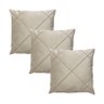Kit 3 Capas para Almofada Drapeada em Veludo Quadrada 50x50 Várias Cores Cor:bege - 1