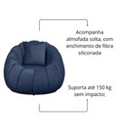 Ver imagem 3 de Poltrona Concha com Almofada Base Arco Giratória Veludo Cor Marinho