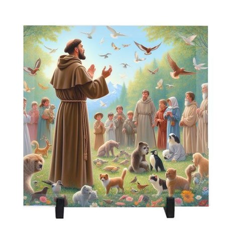 Azulejo Cristo São Francisco de Assis Católico Jesus 01