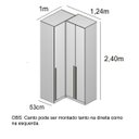 Ver imagem 4 de Guarda Roupa de Canto 3 Portas 1 Espelho Altezza Trend Belmax:freijó/titânio