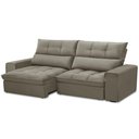 Ver imagem 6 de Sofá Retrátil Reclinável para Sala 3 Lugares 210cm Asaph F04 Veludo Marrom Claro - Lyam Decor