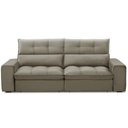 Ver imagem 3 de Sofá Retrátil Reclinável para Sala 3 Lugares 210cm Asaph F04 Veludo Marrom Claro - Lyam Decor