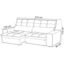 Ver imagem 5 de Sofá Retrátil Reclinável para Sala 3 Lugares 210cm Asaph F04 Veludo Marrom Claro - Lyam Decor