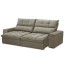 Ver imagem 7 de Sofá Retrátil Reclinável para Sala 3 Lugares 210cm Asaph F04 Veludo Marrom Claro - Lyam Decor