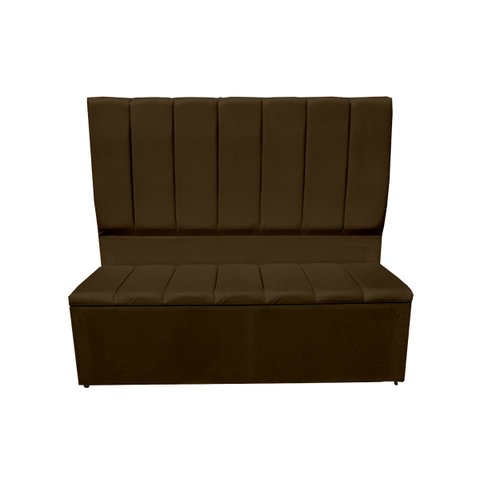 Kit Cabeceira e Recamier Baú para Cama Box Casal Queen:marrom