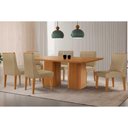Ver imagem 1 de Mesa Cozinha Maldivas 180 + 6 Cad Dakota Natural/Bege Rufato