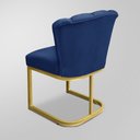 Ver imagem 3 de Kit 04 Cadeiras Flor Salão Azul Marinho - Base Ferro Dourado