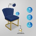 Ver imagem 7 de Kit 04 Cadeiras Flor Salão Azul Marinho - Base Ferro Dourado