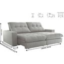 Ver imagem 3 de Sofa Retrátil Dublin 2,90m Mola Ensacada 05 Lugares Txr