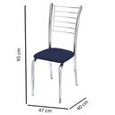 Ver imagem 2 de Kit 5 Cadeiras Iara Cromada Para Cozinha-corino Azul