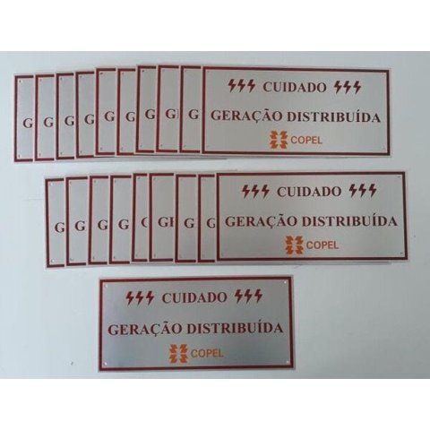 Placa Cuidado - Geração Distribuída - Padrão Copel com 20un
