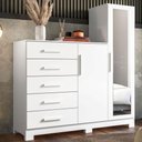 Ver imagem 7 de Guarda Roupa Casal Doble 08 Portas com Espelho e Cômoda New Master Branco - Móveis Albatroz