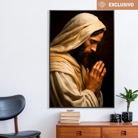 Quadro Decorativo Jesus Orando Sala Quarto Casa Escritório