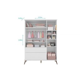 Quarto Melinda com Guarda Roupa 3 Portas, Cômoda 1 Porta 100% mdf - Phoenix Baby - 3