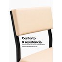 Ver imagem 3 de Cadeira Jantar Estofado Aço Preto Kit 2 Cadeira Bossa