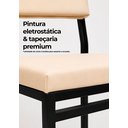 Ver imagem 5 de Cadeira Jantar Estofado Aço Preto Kit 2 Cadeira Bossa