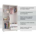 Ver imagem 3 de Kit Quarto Completo Cama Luna Plus + Colchão + Cômoda Versátil + Guarda-Roupa Paris Branco