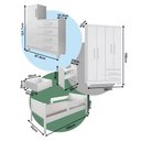 Ver imagem 4 de Kit Quarto Completo Cama Luna Plus + Colchão + Cômoda Versátil + Guarda-Roupa Paris Branco