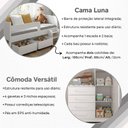 Ver imagem 5 de Kit Quarto Completo Cama Luna Plus + Colchão + Cômoda Versátil + Guarda-Roupa Paris Branco