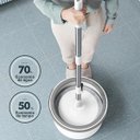 Ver imagem 3 de Esfregão Mop Giratório 360 com Balde Redondo Slim - Kit Completo