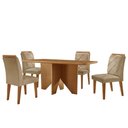 Ver imagem 3 de Mesa Evora 120 Mdf Canto Copo e com 4 Cadeiras Melissa Turim 07-naturalle-naturalle