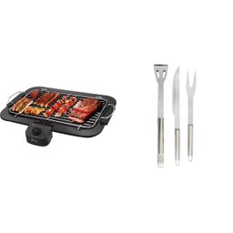 Churrasqueira Elétrica 220V 2000W + Kit churrasco 3 peças - 1