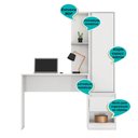 Ver imagem 4 de Escrivaninha com Armario 1 Porta 1 Gaveta 1 Nicho Office Bélgica - Branco