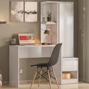 Ver imagem 1 de Escrivaninha com Armario 1 Porta 1 Gaveta 1 Nicho Office Bélgica - Branco