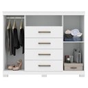 Ver imagem 5 de Guarda Roupa Casal 8 Portas 6 Gavetas Master e Cômoda Havana Master com Pés Branco Brilho - Santos a