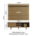 Ver imagem 3 de Rack Madesa Dubai e Painel para TV até 65 Polegadas com Pés Rustic Cor:Rustic
