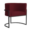 Ver imagem 2 de Kit 2 Poltrona Luana Suede Bordo Base Preto Luxo - Fm
