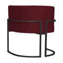 Ver imagem 5 de Kit 2 Poltrona Luana Suede Bordo Base Preto Luxo - Fm