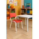 Ver imagem 1 de Mesa Infantil Branca com Cadeira Escolar Vermelha – Ecomhome