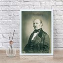 Ver imagem 1 de Quadro Decorativo Fotografia Allan Kardec 33x24cm - com Vidro:madeira Branca